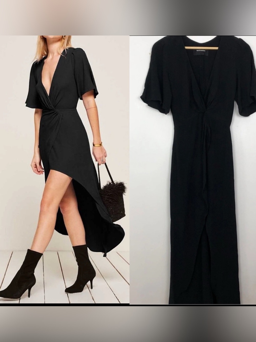 Reformation Westport Dress Size 0 Black